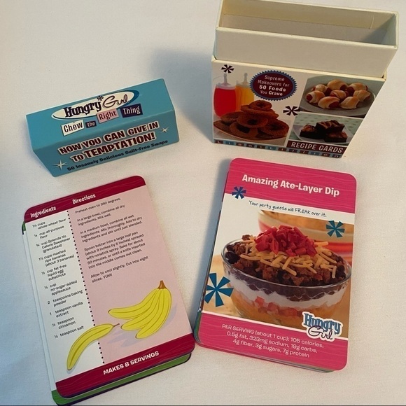 HUNGRY Girl Recipes Cookbook & Chew The Right Thing Recipe Cards By Lisa Lillien - Picture 5 of 10